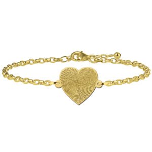 Vergulde armband hart met vingerafdruk VAEV001 – foto 1
