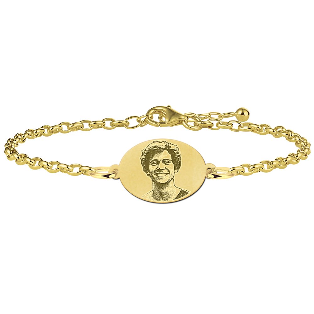 Vergulde ovale armband met foto VAEF003 – foto 1