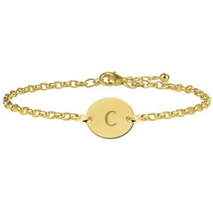 Vergulde ovale armband met letter VAI003 – foto 1