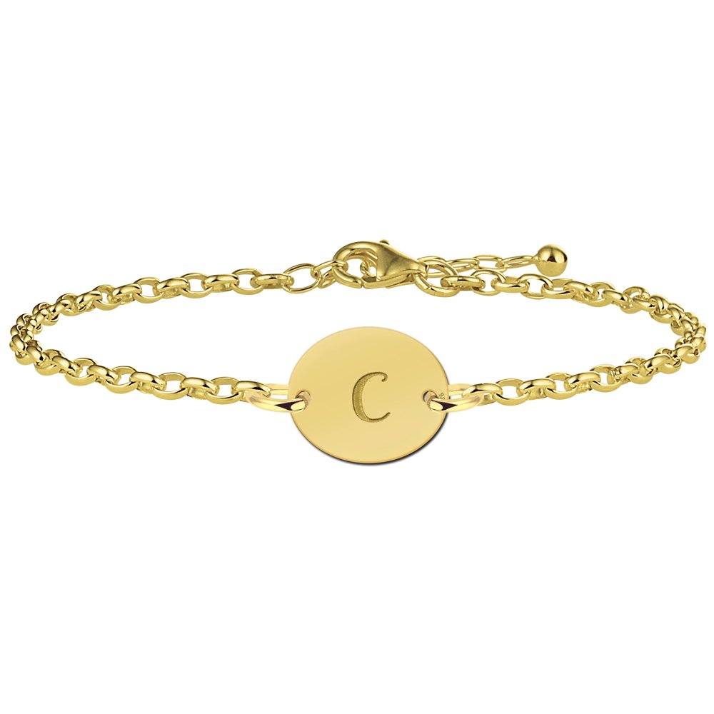 Vergulde ovale armband met letter VAI003 – foto 1