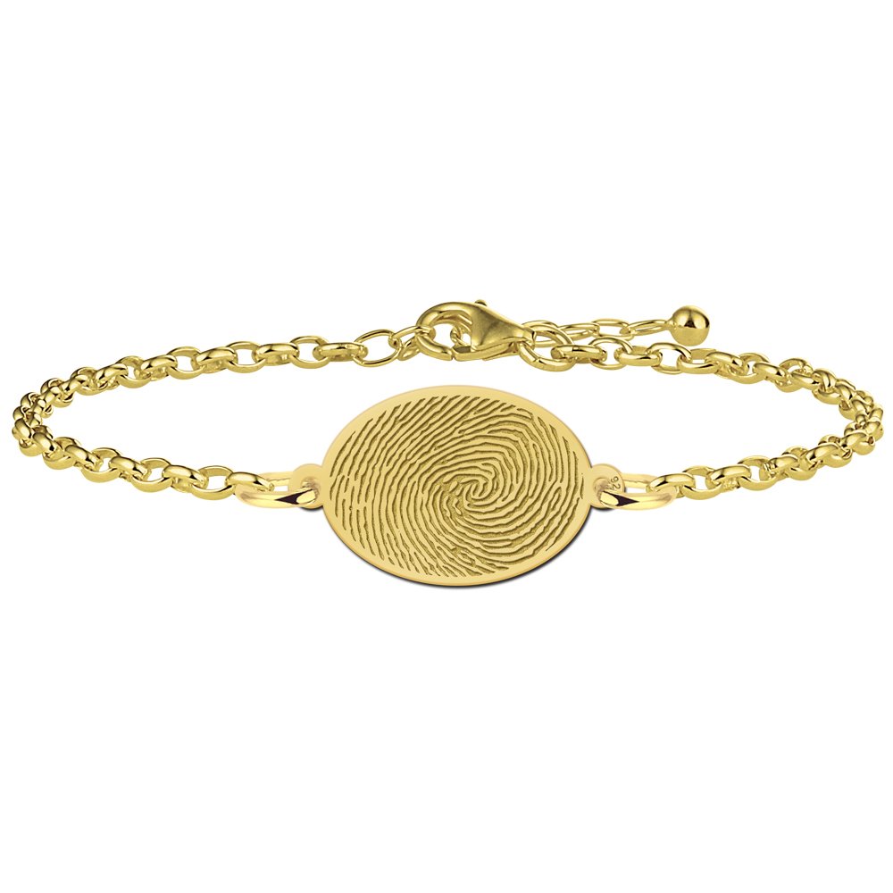 Vergulde ovale armband met vingerafdruk VAEV003 – foto 1