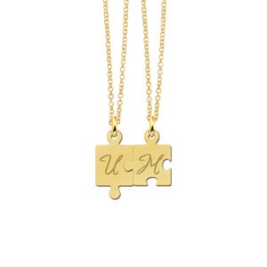 Vergulde puzzelstuk hangers met initialen – VBRH01 – afbeelding 2