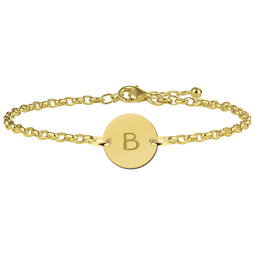 Vergulde ronde armband met letter VAI002 – foto 1