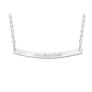Zilveren Bar Naamketting Rond | Names4ever - voorbeeldfoto 1