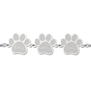 Zilveren Armband met Pootjes en Namen | Names4ever - voorbeeld personalisatie