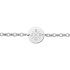 Zilveren Ronde Armband met Initialen | Names4ever - voorbeeld personalisatie