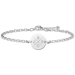 Zilveren Ronde Armband met Initialen | Names4ever - voorbeeld personalisatie