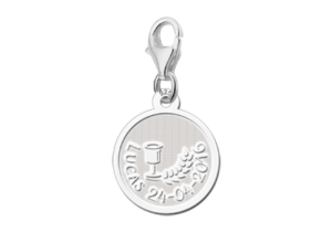 Zilveren Ronde Communiebedel met Kelk en Korenaar | Names4ever - losse bedel zonder armband