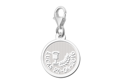Zilveren Ronde Communiebedel met Kelk en Korenaar | Names4ever - losse bedel zonder armband