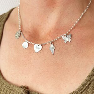 Zilveren mix-and-match ketting met bedels en naam MAMK001 detail 2