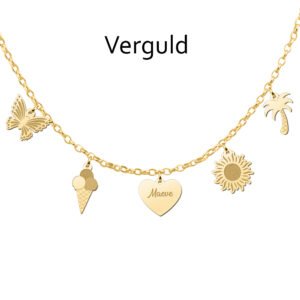 Zilveren mix-and-match ketting met bedels en naam MAMK001 detail 4