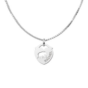 Zilveren Hart Naamhanger met Olifant | Names4ever - draagvoorbeeld met optionele ketting