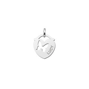 Zilveren Hart Naamhanger met Vlinder | Names4ever - hanger zonder ketting