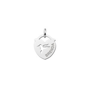 Zilveren Hart Naamhanger met Vogel | Names4ever - hanger zonder ketting