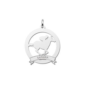 Zilveren Ronde Jockey Hanger met Naam 25 mm | Names4ever - hanger zonder ketting
