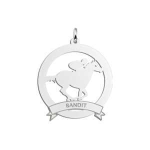 Zilveren Ronde Jockey Hanger met Naam 30 mm | Names4ever - hanger zonder ketting