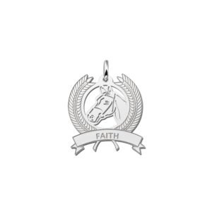 Zilveren Krans Hanger met Paardenhoofd en Naam | Names4ever - hanger zonder ketting