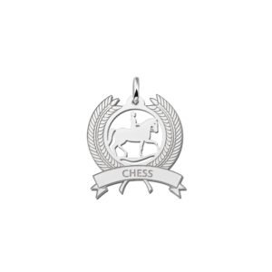 Zilveren Krans Hanger met Ruiter en Naam | Names4ever - hanger zonder ketting