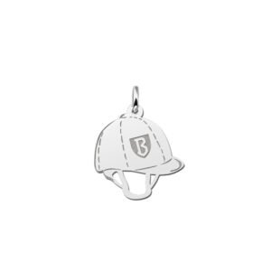 Zilveren Paardrijcap Hanger met Letter | Names4ever - hanger zonder ketting