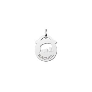Zilveren Ronde Naamhanger met Olifant | Names4ever - hanger zonder ketting