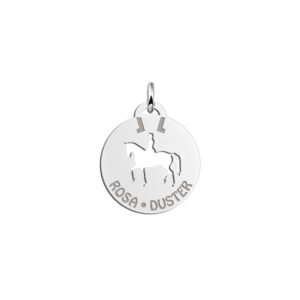 Zilveren Ronde Ruiter Hanger met Namen | Names4ever - hanger zonder ketting