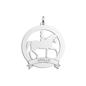 Zilveren Ronde Ruiter Hanger met Naam 30 mm | Names4ever - hanger zonder ketting