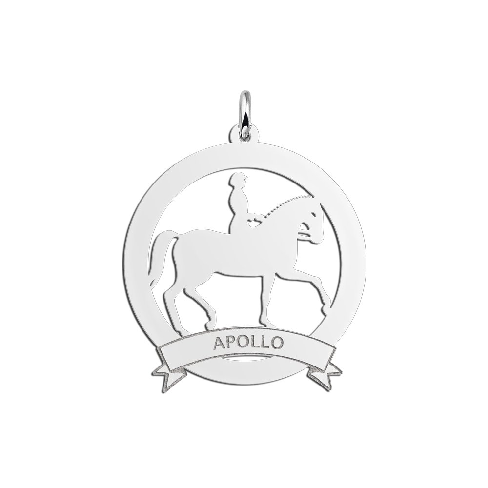 Zilveren Ronde Ruiter Hanger met Naam 30 mm | Names4ever - hanger zonder ketting