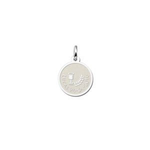 Zilveren Ronde Communiehanger met Brood- en Wijnsymbolen | Names4ever - hanger zonder ketting
