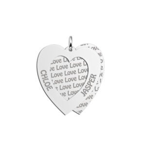 Zilveren familiehanger hart | Names4ever - productvoorbeeld; afgebeelde ketting optioneel