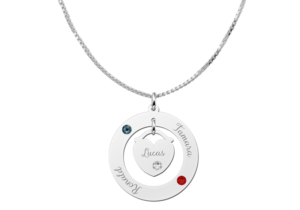 Zilveren hanger geboorte sieraad | Names4ever - productvoorbeeld; afgebeelde ketting optioneel