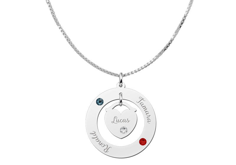 Zilveren hanger geboorte sieraad | Names4ever - productvoorbeeld; afgebeelde ketting optioneel