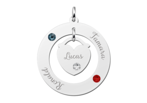 Zilveren hanger geboorte sieraad | Names4ever - productvoorbeeld; afgebeelde ketting optioneel