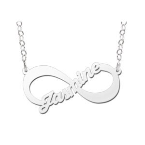 Zilveren Infinity Naamketting | Names4ever - voorbeeldfoto