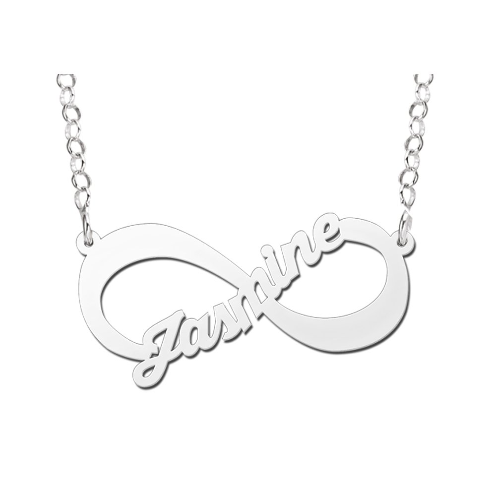 Zilveren Infinity Naamketting | Names4ever - voorbeeldfoto