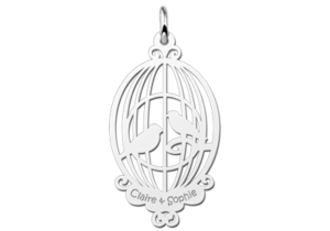 Zilveren hanger vogelkooi | Names4ever - hanger zonder ketting