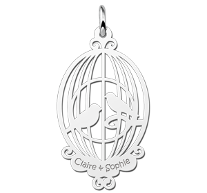 Zilveren hanger vogelkooi | Names4ever - hanger zonder ketting