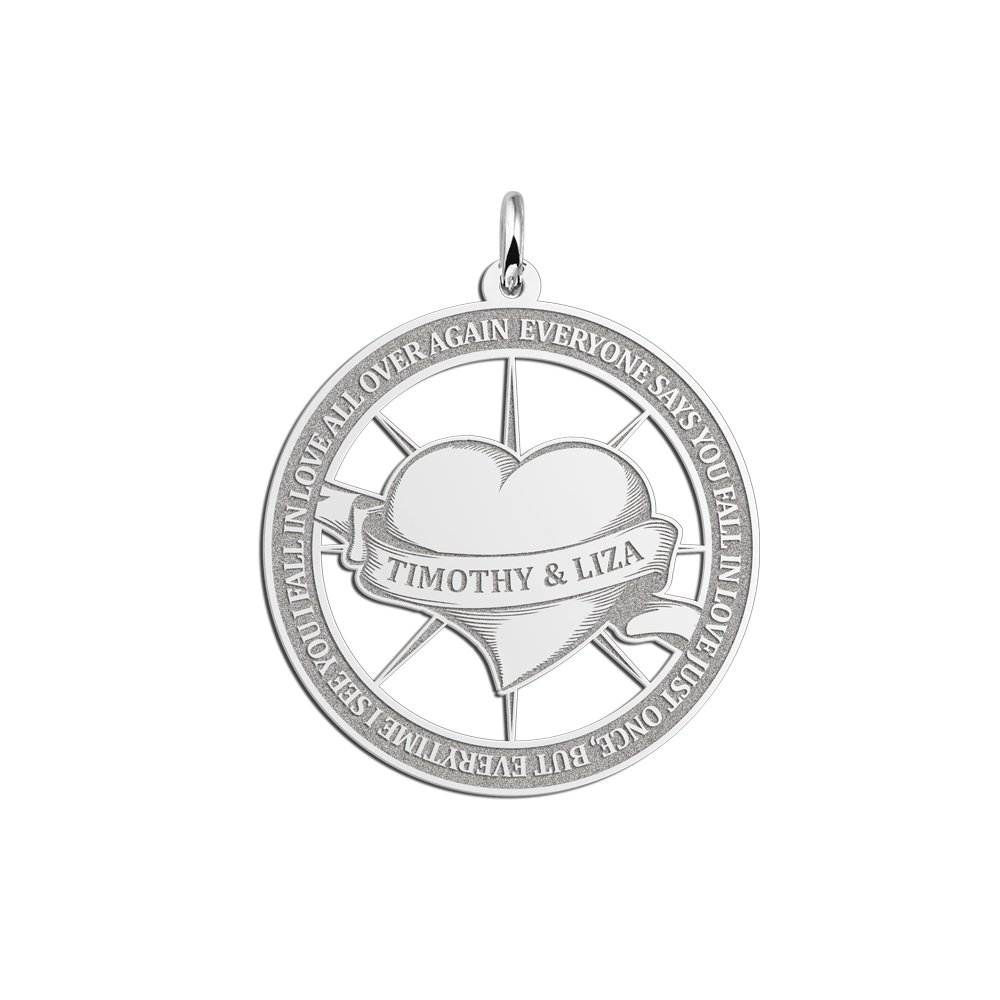 Zilveren hangers hart tattoo style 30mm – ZFH09