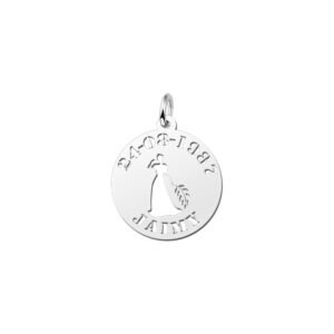 Zilveren Ronde Sterrenbeeldhanger Maagd met Naam en Datum | Names4ever - hanger zonder ketting