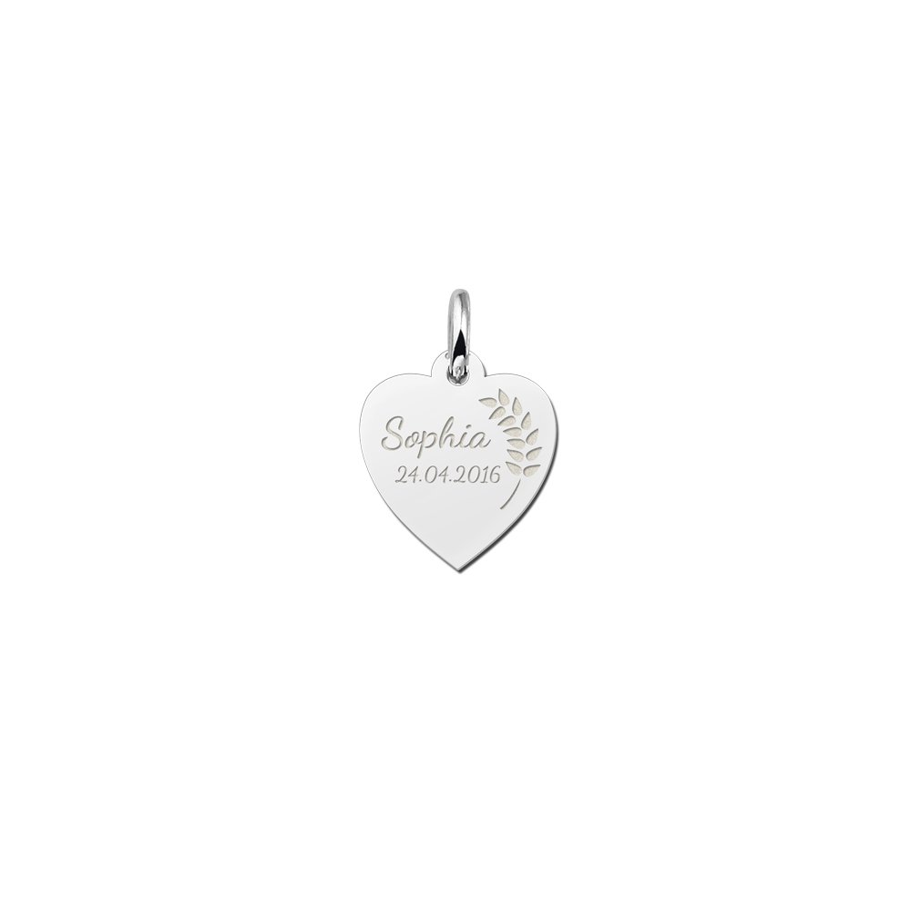Zilveren Kleine Communie Harthanger met Naam en Datum | Names4ever - hanger zonder ketting