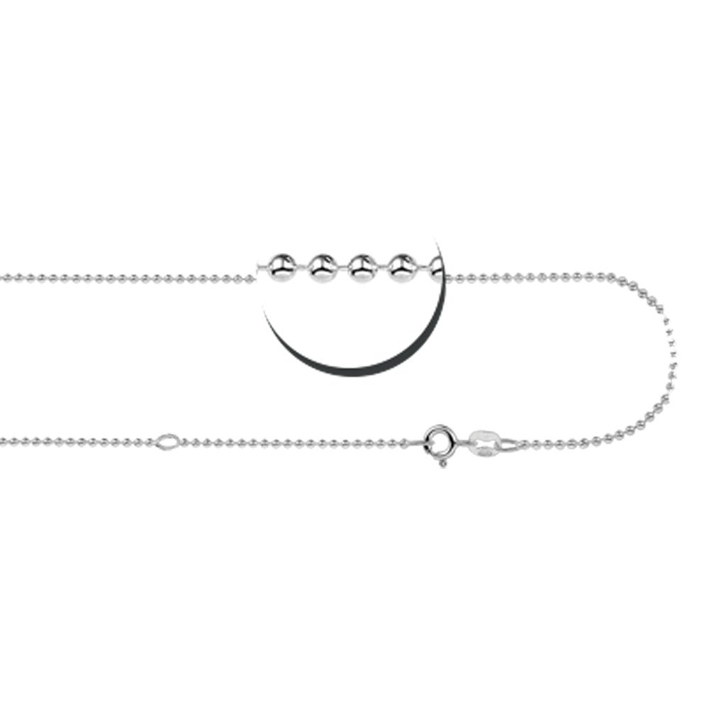 Zilveren ketting bolletjes 38-42cm — afbeelding 2