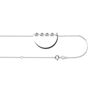 Zilveren ketting bolletjes 45-50cm — afbeelding 2