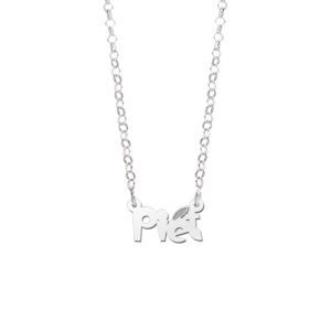 Zilveren Kindernaamketting Piet met Veer | Names4ever - afbeelding 3