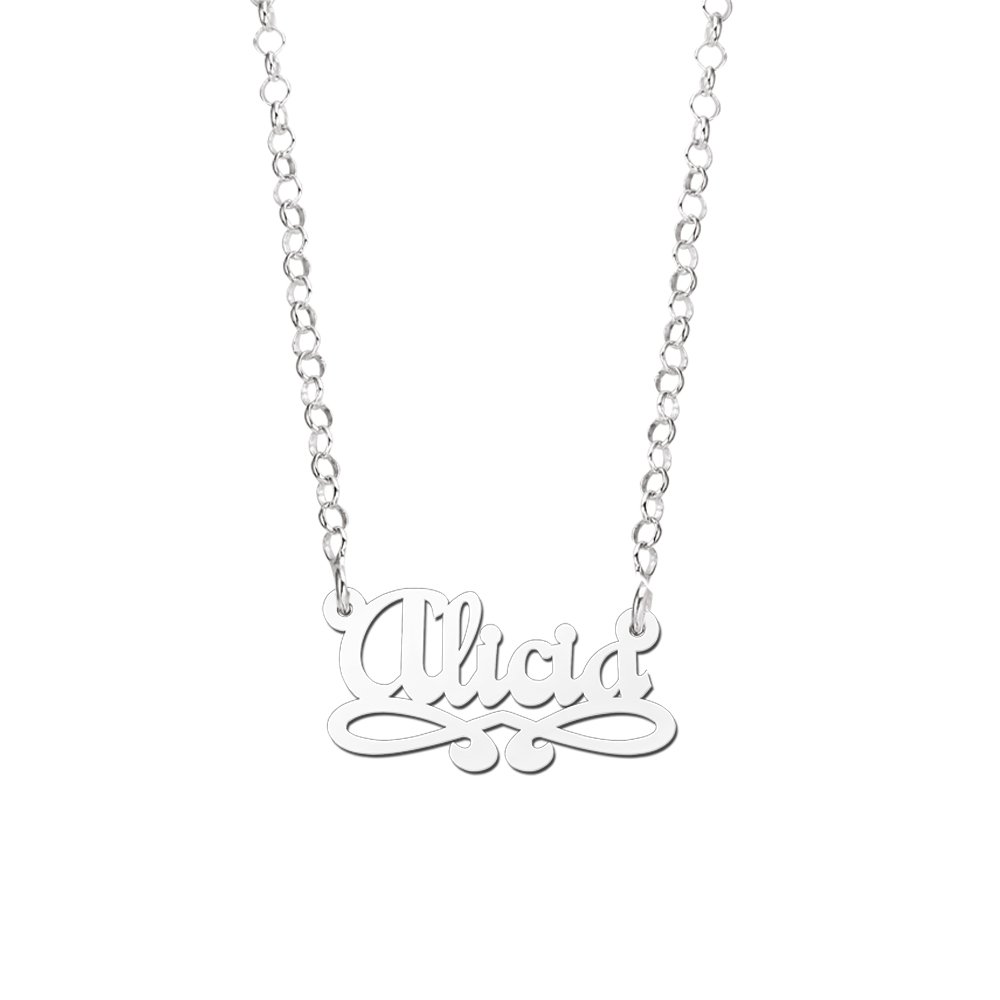 Zilveren Kindernaamketting Alicia | Names4ever - afbeelding 3