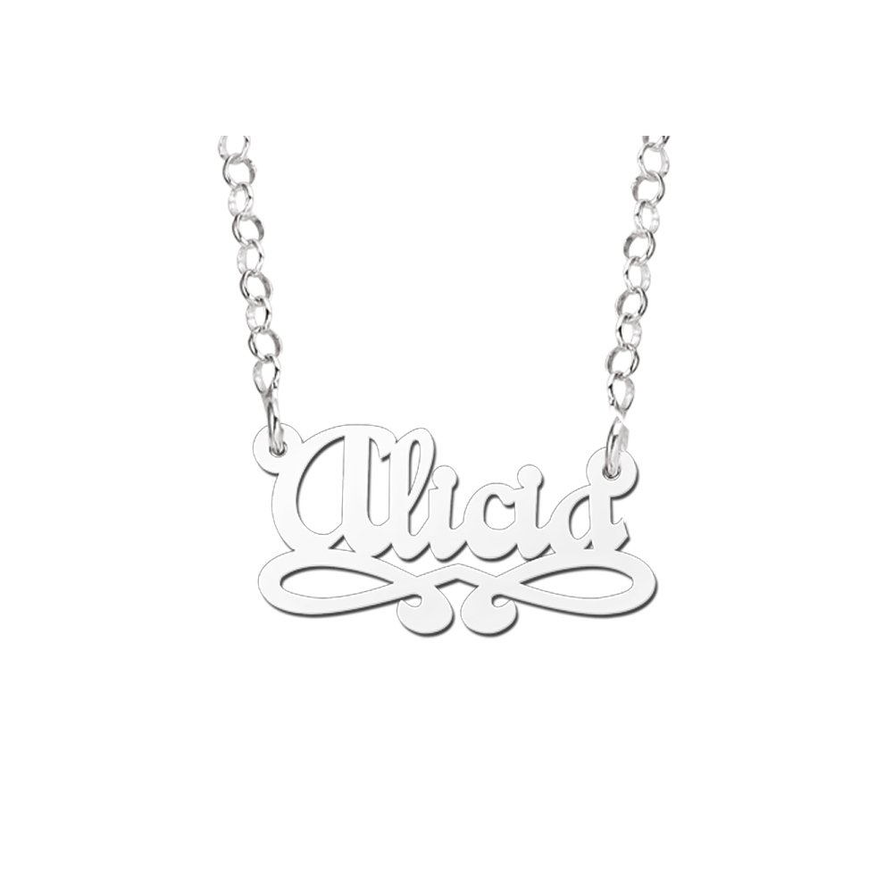 Zilveren Kindernaamketting Alicia | Names4ever - voorbeeldfoto
