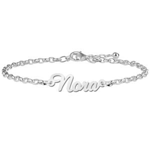 Nora Zilveren Naamarmband met 1 tot 3 Namen | Names4ever - voorbeeld personalisatie
