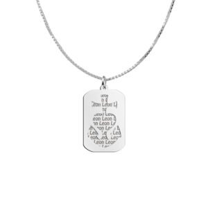 Zilveren naamhanger 2-delig GHL dogtag | Names4ever - voorbeeld met optionele ketting