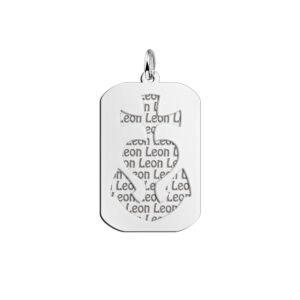 Zilveren naamhanger 2-delig GHL dogtag | Names4ever - hanger zonder ketting