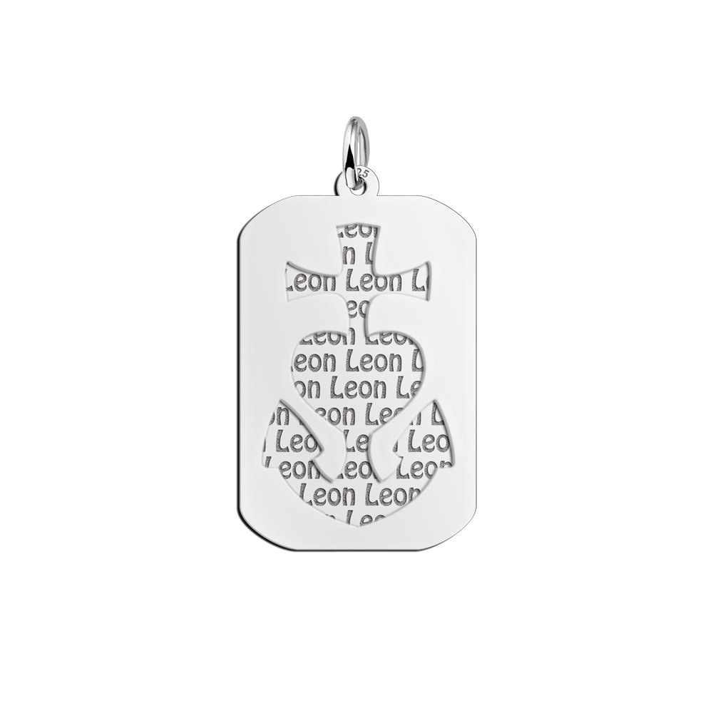 Zilveren naamhanger 2-delig GHL dogtag | Names4ever - hanger zonder ketting