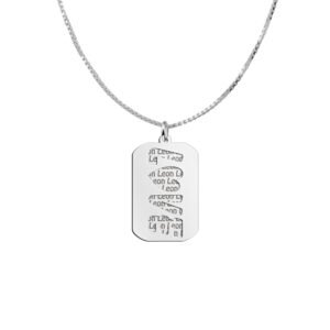 Zilveren naamhanger 2-delig Love dogtag | Names4ever - voorbeeld met optionele ketting