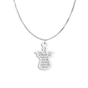 Zilveren naamhanger 2-delig engel | Names4ever - voorbeeld met optionele ketting